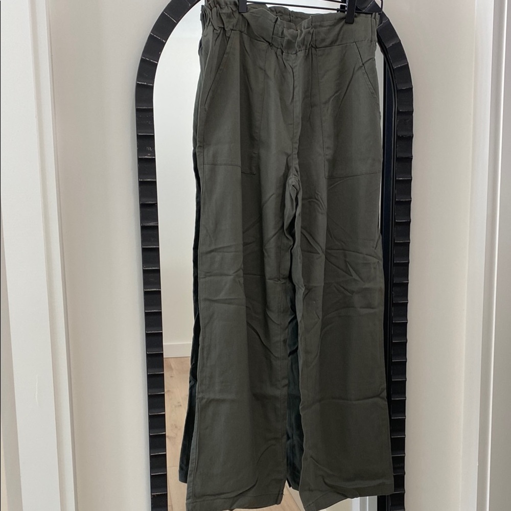 Olive Green Linen Pants
